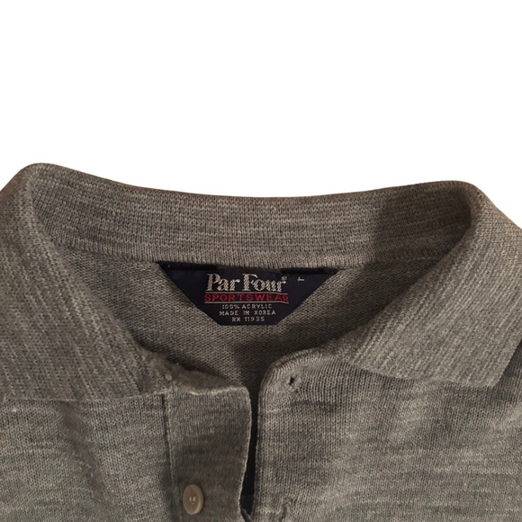 Par Four Vintage 80’s Gray Striped Sweater - Picture 3 of 5